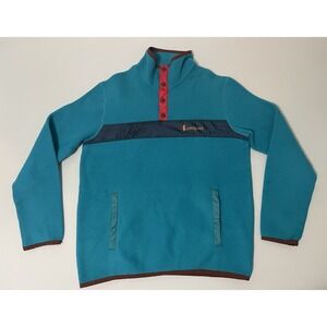 Cotopaxi Teca Fleece Pullover Mens Medium Blue Textured‎ 1/4 T Snap Sweater